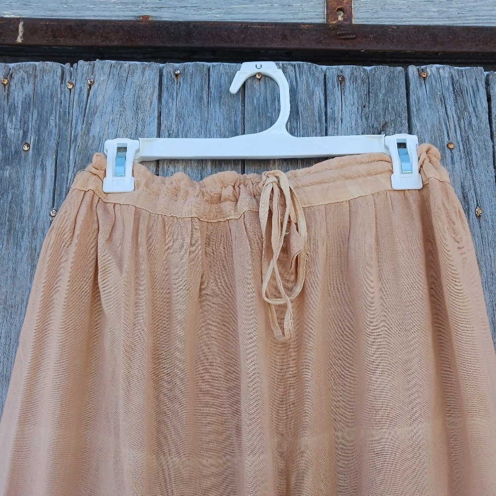 Women’s‎ Free Size Maxi Skirt Embroidered Ombre Orange Hippie Festival Gypsy - Picture 6 of 6